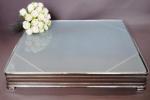 Square Frosted Glass 20 inch Cake Stand - Hire image