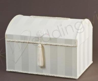Wedding  Treasure Chest Ivory Satin Card Keeper Image 1