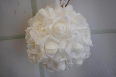 Wedding  White Rose Flower Ball Large Image 1