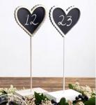 Blackboard Vintage Heart Table Number Stand - Natural or White image