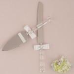 Pure Elegance in Wedding White Cake Server Set image