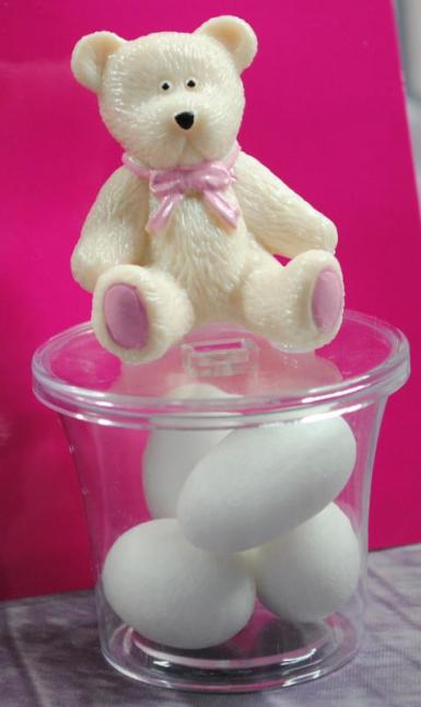 Wedding  Bomboniere - Pink Teddy Bear Pack of 4 Image 1