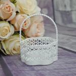 Bomboniere - white metal basket image