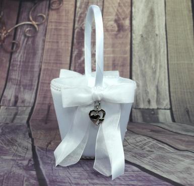 Wedding  Flower Basket - Double Hearts Image 1