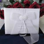 Guest book - White Organza Bow with Roses image