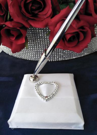 Wedding  Pen Stand - Heart Bling Image 1