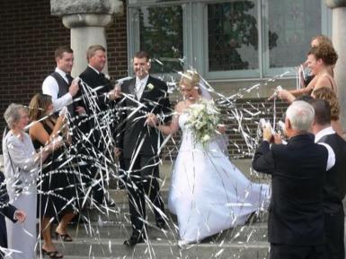 Wedding  Popper Streamers Silver Confetti Image 1