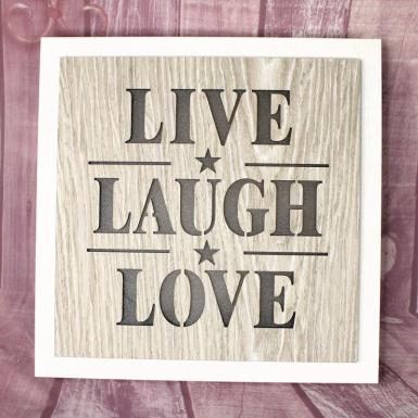 Wedding  Live Laugh Love LED Wall Plaque Image 1
