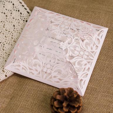 Wedding  Blush Pink Pocket Wedding Invitations  (Designed Insert Cards Available) Image 1