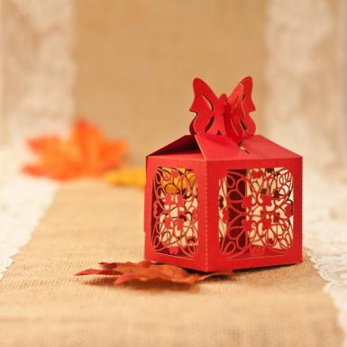 Wedding  Delicate Butterfly Laser Cut Wedding Favor Boxes Image 1