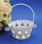 Bomboniere - White Heart Basket Pail image