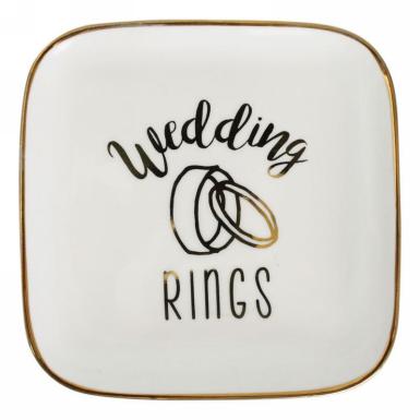 Wedding  Gold Wedding Rings Trinket Plate Image 1