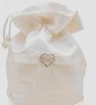 Bridal Dilly Bag Ivory with Diamante Heart image