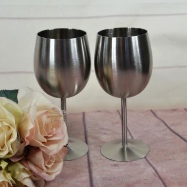 Wedding  Pewter Pair of Wedding Goblets - Engravable Image 1