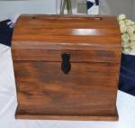 Large Timber Stained Wooden Treasure Chest  image