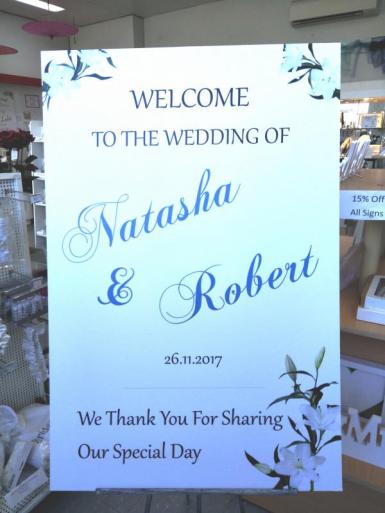 Wedding  Welcome Sign - Oriental Lillies Image 1