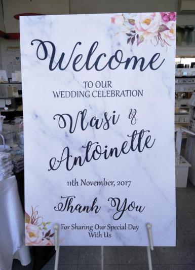 Wedding  Welcome Sign - Marble Look Image 1