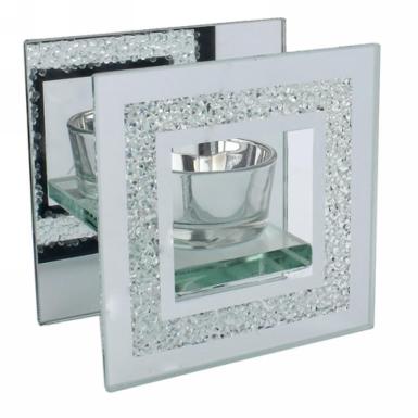 Wedding  Glass Mirror Tealight Holder Image 1