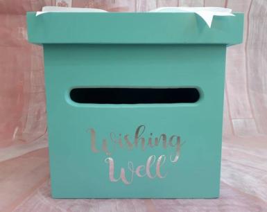 Wedding  Tiffany Inspired Wishing Well Box - Personalised Image 1