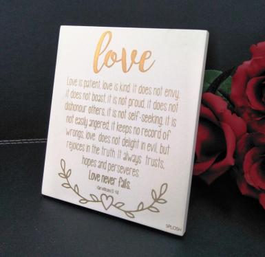 Wedding  Love Verse Sign Keepsake - Table Sign Image 1