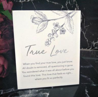 Wedding  Silver True Love Table Sign - Love Quote Image 1