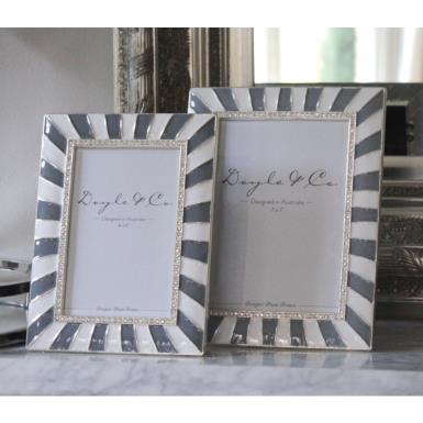 Wedding  Grey Lacquer Enamelled Deco Frame 5x7 Image 1