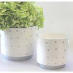 Round Ceramic Flower Pots Polka Dot (Set of 2) image
