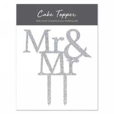 Wedding  Cake Toppers - silver MR & MR Image 1