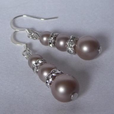 Wedding  Romance Swarovski Crystal and Pearl Earrings Image 1