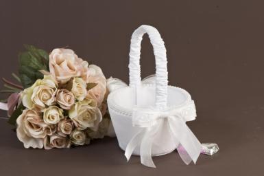Wedding  Flower Basket - Embroidered I Do Image 1