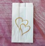 Brushed Gold Hearts Cake Bags - 25 bags image