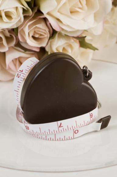 Wedding  Heart Shaped Tape Measure Keyring Image 1