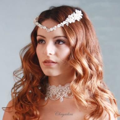 Chrysalini Pearl Bridal Crown, Wedding Tiara - E93545 E93545 Image 1
