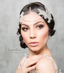 Chrysalini Designer Wedding Hairpiece, Deluxe Bridal Fascinator - Anastasia image
