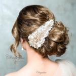 Chrysalini Designer Wedding Hairpiece, Deluxe Bridal Fascinator - ARIANNA image