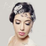 Chrysalini Designer Wedding Hairpiece, Deluxe Bridal Fascinator - BETH image
