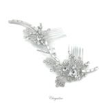 Chrysalini Designer Wedding Hairpiece, Deluxe Bridal Fascinator - C6052 image