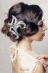 Chrysalini Designer Wedding Hairpiece, Deluxe Bridal Fascinator - C8707 image