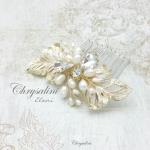 Chrysalini Designer Wedding Hairpiece, Deluxe Bridal Fascinator - ELENI image