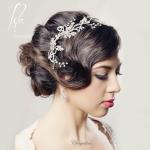 Chrysalini Designer Wedding Hairpiece, Deluxe Bridal Fascinator - JUSTINE image