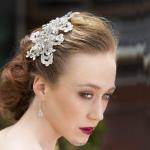 Chrysalini Designer Wedding Hairpiece, Deluxe Bridal Fascinator - MARGARET image