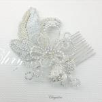 Chrysalini Designer Wedding Hairpiece, Deluxe Bridal Fascinator - R66330IV image