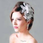 Chrysalini Designer Wedding Hairpiece, Deluxe Bridal Fascinator - R83117 image