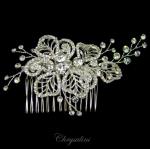 Chrysalini Crystal Bridal Crown, Wedding Comb Hairpiece - R69055 image