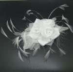 Deluxe Chrysalini Bridal Hairpiece, Wedding Flower Comb - AR66291 image