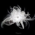 Deluxe Chrysalini Bridal Hairpiece, Wedding Flower Comb - AR66891 image