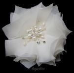 Deluxe Chrysalini Bridal Hairpiece, Wedding Flower Comb - R68412 image