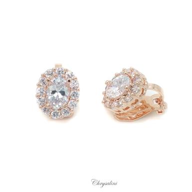 Bridal Jewellery, Chrysalini Wedding Earrings with Crystals - BAE0046 BAE0046 Image 1