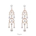 Bridal Jewellery, Chrysalini Wedding Earrings with Crystals - BAE0151 image