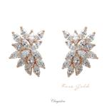 Bridal Jewellery, Chrysalini Wedding Earrings with Crystals - BAE0161 image